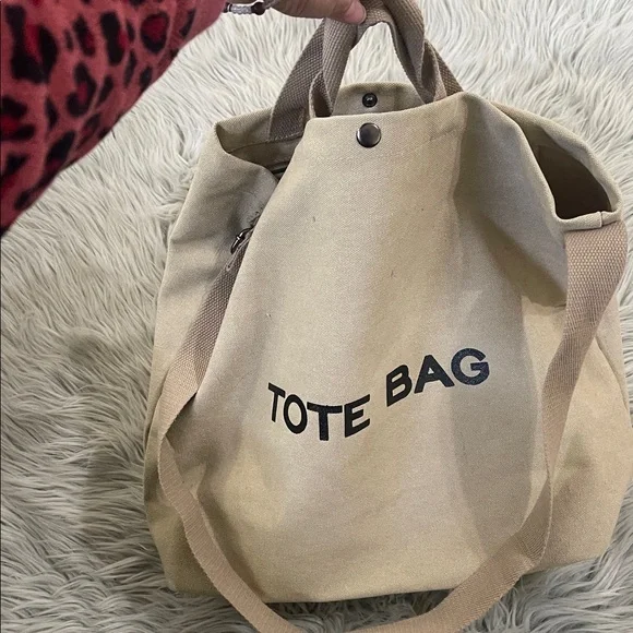 Beige Canvas Tote Bag - Picture 6 of 6